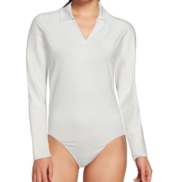 Bodysuit Polo with Long-sleeves ~ Off-white Golf Style - Picture 1 of 12